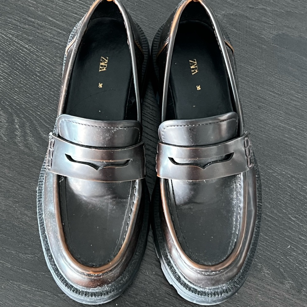 Zara Dark Brown Loafers